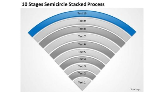 10 Stages Semicircle Stacked Process Ppt Business Planning PowerPoint Templates