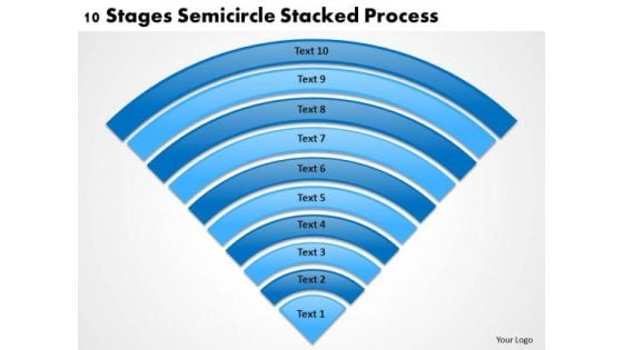 10 Stages Semicircle Stacked Process Ppt Help With Business Plan PowerPoint Slides