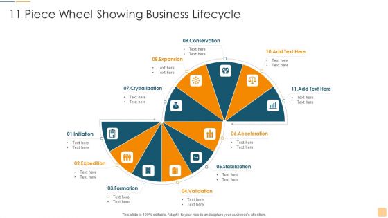 11 Piece Wheel Showing Business Lifecycle Ppt Styles Summary PDF