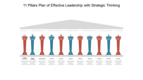 11 Pillars Plan Of Effective Leadership With Strategic Thinking Ppt PowerPoint Presentation Infographics Icons PDF