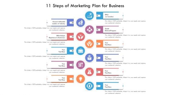 11 Steps Of Marketing Plan For Business Ppt PowerPoint Presentation File Graphics Design PDF