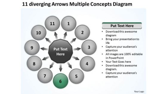 11 Diverging Arrows Multilple Concepts Diagram Circular Flow Process PowerPoint Slides 11 Diverging Arrows Multilple Concepts Diagram Circular Flow Process PowerPoint Slides