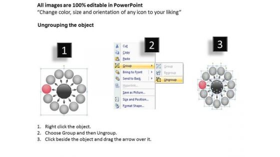 11 Diverging Arrows Multilple Concepts Diagram Cycle Motion Network PowerPoint Templates