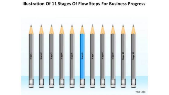 11 Stages Flow Steps For Business Progress Ppt How To Type Plan PowerPoint Templates