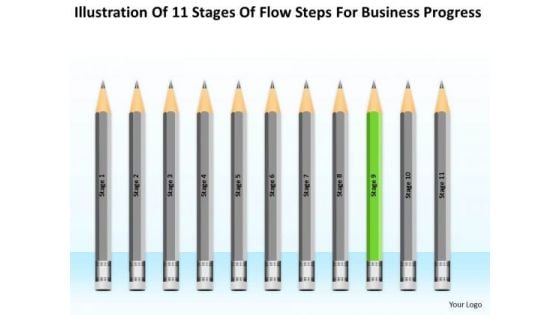 11 Stages Flow Steps For Business Progress Ppt Plan Template PowerPoint Slide