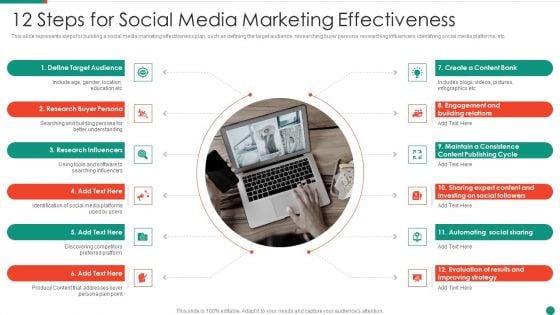 12 Steps For Social Media Marketing Effectiveness Designs PDF