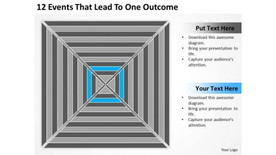 12 Events That Lead To One Outcome Basic Business Plan Template PowerPoint Slides
