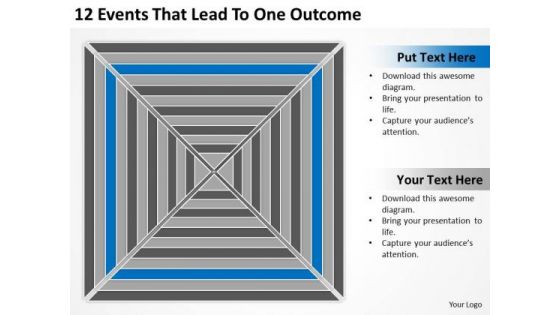 12 Events That Lead To One Outcome Ppt Business Plan Template PowerPoint Slides