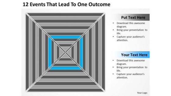 12 Events That Lead To One Outcome Ppt Market Plan Example PowerPoint Slides