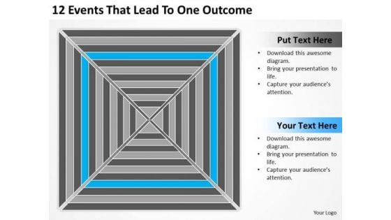 12 Events That Lead To One Outcome Ppt Nonprofit Business Plan Template PowerPoint Slides