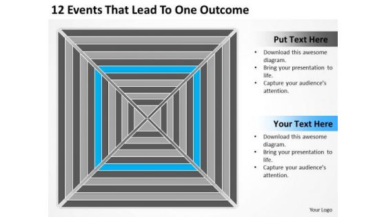 12 Events That Lead To One Outcome Ppt Sample Business Plan Template PowerPoint Slides