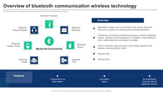 1G To 5G Cellular Overview Of Bluetooth Communication Wireless Technology Rules PDF