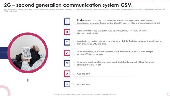 1G To 5G Wireless Communication System IT 2G Second Generation Communication System GSM Ideas PDF