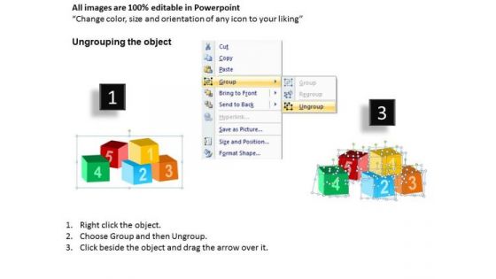 1 2 3 4 5 Editable Text Boxes Building Blocks PowerPoint Templates