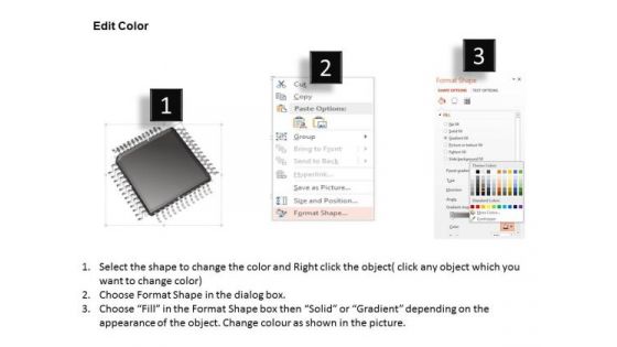 1 3d Image Of A Microchip Microprocessor With Connections Coming Out Cpu Gpu Ppt Slides