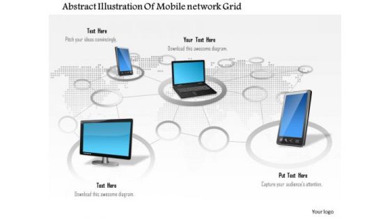 1 Abstract Illustration Of Mobile Network Grid Ppt Slide
