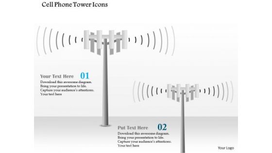 1 Cell Phone Tower Icons Cellular Mobile Ppt Slide