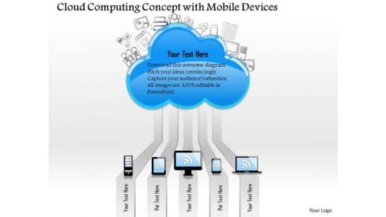 1 Cloud Computing Concept With Mobile Devices Connected To Public Cloud Ppt Slides