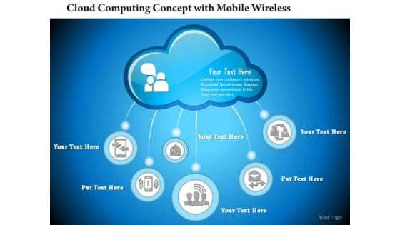 1 Cloud Computing Concept With Mobile Wireless Email Device Connected To The Cloud Ppt Slides