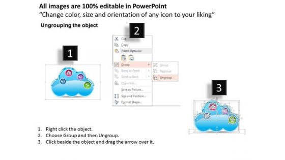 1 Cloud Computing With Icons Of Communication Mobile Device Inside Ppt Slides