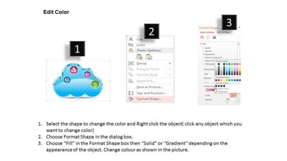 1 Cloud Computing With Icons Of Communication Mobile Device Inside Ppt Slides