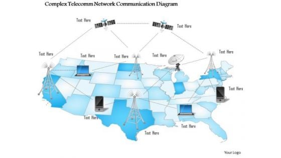 1 Complex Telecomm Network Communication Diagram Networking Wireless Mobile Ppt Slide