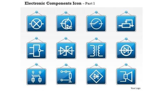 1 Electronic Components Icon Part 1 Ppt Slides