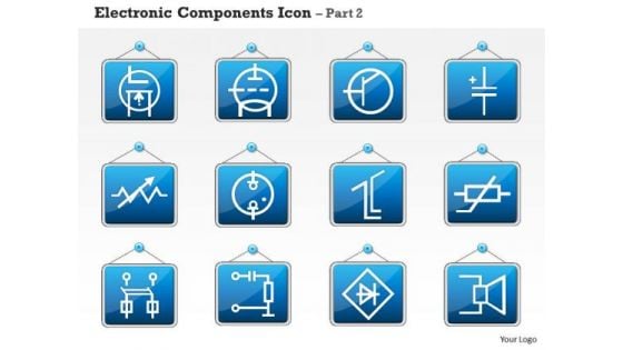 1 Electronic Components Icon Part 2 Ppt Slides
