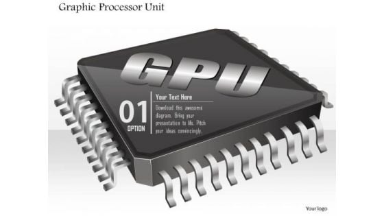 1 Icon Of Graphic Processor Unit Chip Microprocessor Cpu Motherboard With Sockets Ppt Slides