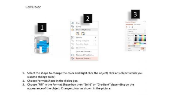 1 Icon Of Storage Database With Layers Shown Ppt Slide