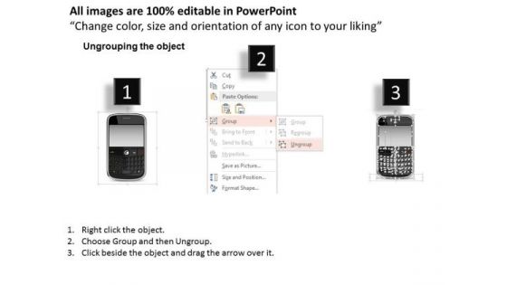 1 Icons Of Blackberry Wireless Mobile Device With Qwerty Keyboard Ppt Slide