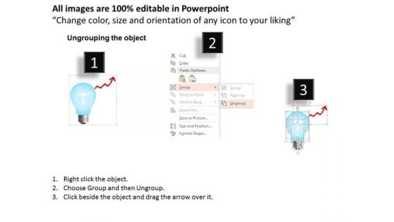 1 Light Bulb Showing Idea With Arrow Going Upwards Growth Concept Ppt Slide