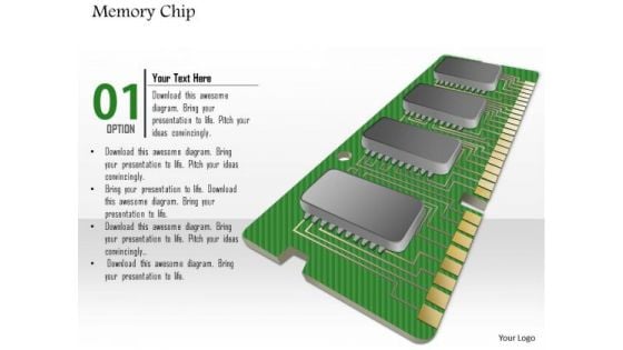 1 Memory Chip Shown By Pcb Printed Circuit Board With Chips And Connections Ppt Slides