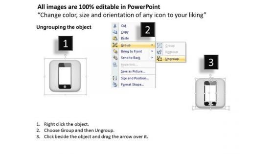 1 Mobile Phone Icons Iphone Blackberry Android Wireless Devices Ppt Slides