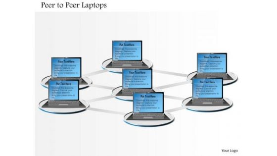 1 Peer To Peer Laptops Connected In A Networked Mesh Showing Social Interconnected Grid Ppt Slides