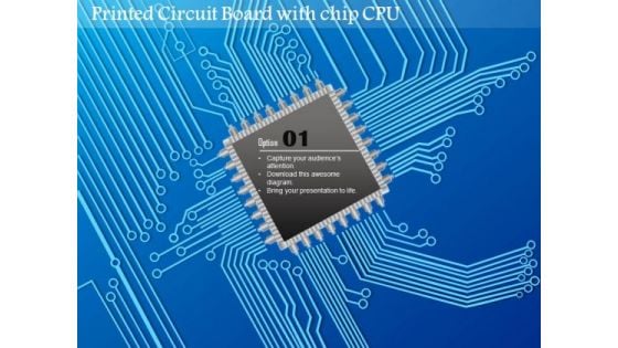 1 Printed Circuit Board Pcb With Chip Cpu In The Middle And Copper Connections Ppt Slides