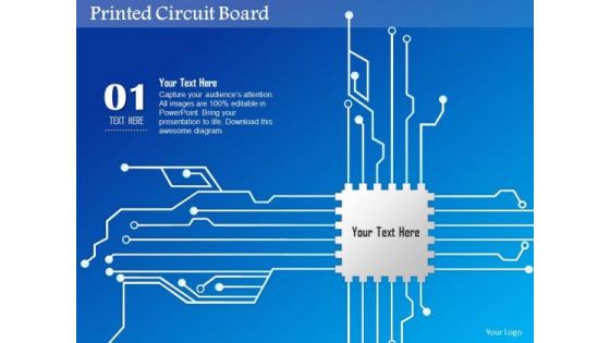 1 Printed Circuit Board Pcb With Cpu Chip Icon For Chip Design Eda Ppt Slides