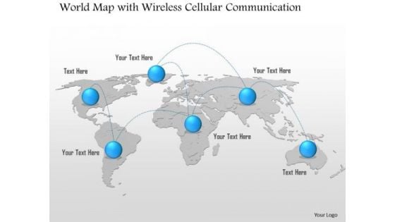 1 World Map With Wireless Cellular Communication Hop Point To Point Ppt Slide