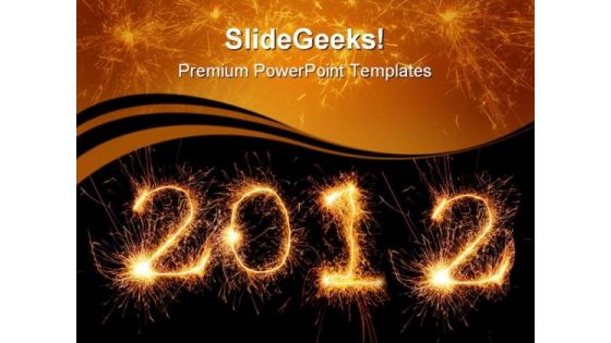 2012 Fireworks Abstract PowerPoint Templates And PowerPoint Backgrounds 1011