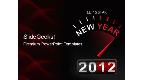 2012 New Year On Dashboard Background PowerPoint Templates And PowerPoint Themes 0212