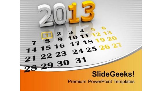 2013 Calendar Template PowerPoint Templates Ppt Backgrounds For Slides 0113