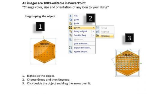 2013 February Calendar PowerPoint Slides Ppt Templates