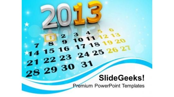 2013 New Calendar Holidays PowerPoint Templates Ppt Backgrounds For Slides 1112