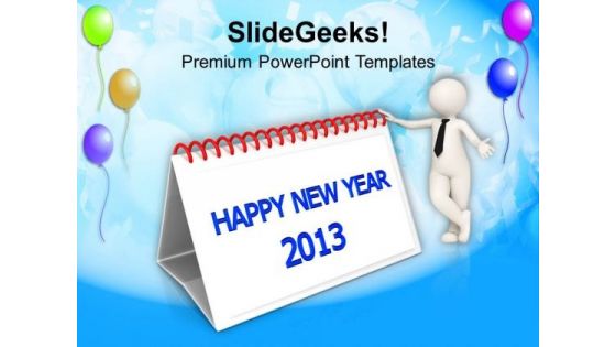 2013 New Year Calendar PowerPoint Templates Ppt Backgrounds For Slides 1212