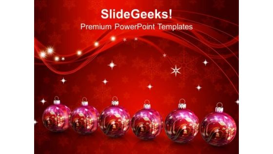 2013 New Year Christmas Balls Festival PowerPoint Templates And PowerPoint Themes 1112