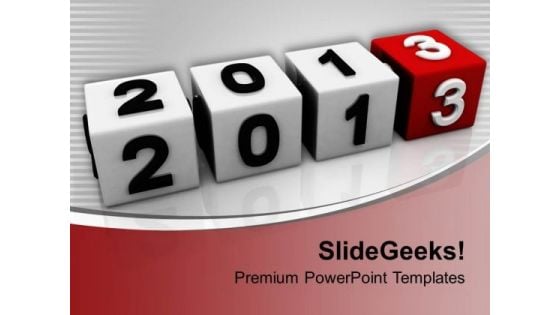 2013 New Year Cubes PowerPoint Templates Ppt Backgrounds For Slides 0113