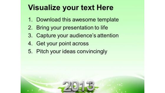 2013 New Year Globe Business PowerPoint Templates Ppt Background For Slides 1112