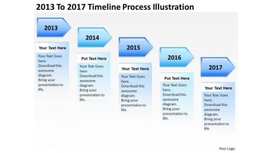 2013 To 2017 Timeline Process Illustration PowerPoint Templates Ppt Slides Graphics