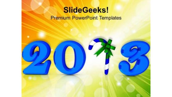 2013 With Candy New Year Celebration PowerPoint Templates Ppt Backgrounds For Slides 1212