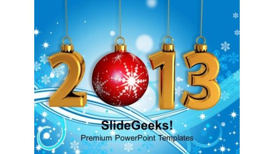 2013 With Christmas Ball Abstract Background PowerPoint Templates Ppt Backgrounds For Slides 1212